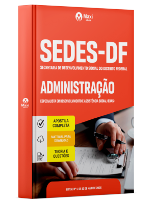 Apostila SEDES-DF 2026 em PDF - Especialista em Desenvolvimento e Assistência Social (EDAS) - Administração