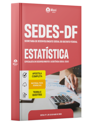 Apostila SEDES-DF 2026 - Especialista em Desenvolvimento e Assistência Social (EDAS) - Estatística