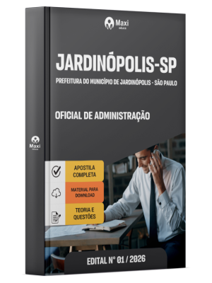 Apostila Prefeitura de Jardinópolis-SP 2026 - Oficial de Administração