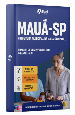 Apostila Prefeitura de Mauá-SP 2025 - Auxiliar de Desenvolvimento Infantil – ADI