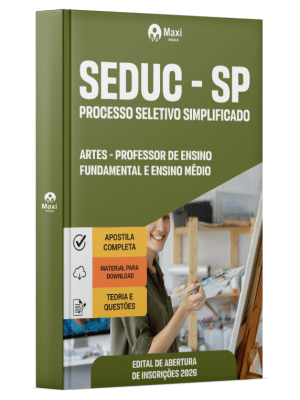 Apostila SEDUC-SP 2026 - Professor de Ensino Fundamental e Ensino Médio - Artes