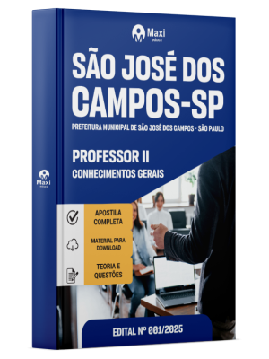 Apostila Prefeitura de São José dos Campos - SP - 2025 - Professor II - Conhecimentos Gerais