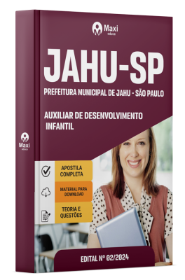 Apostila Prefeitura de Jahu-SP 2025 - Auxiliar de Desenvolvimento Infantil