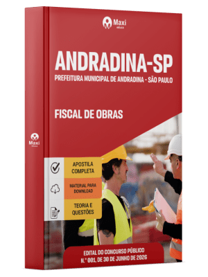 Apostila Prefeitura de Andradina-SP 2026 - Fiscal de Obras