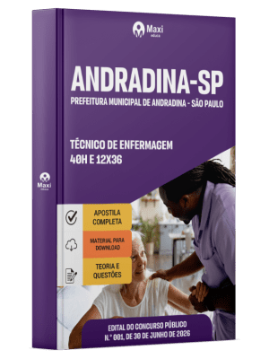 Apostila Prefeitura de Andradina-SP 2026 - Técnico de Enfermagem - 40h e 12x36
