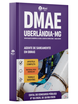Apostila DMAE Uberlândia-MG 2026 em PDF - Agente de Saneamento em Obras