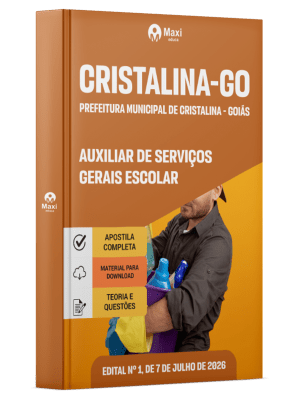 Apostila Prefeitura de Cristalina - GO 2026 - Auxiliar de Serviços Gerais Escolar