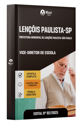 Apostila Prefeitura de Lençóis Paulista-SP 2025 - Vice-Diretor De Escola