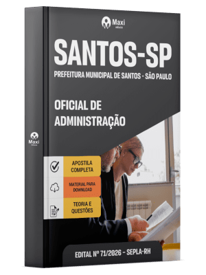 Apostila Prefeitura de Santos - SP 2026 - Oficial de Administração