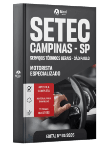 Apostila SETEC Campinas-SP 2026 em PDF - Motorista Especializado