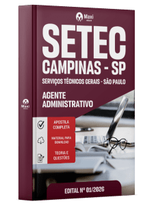 Apostila SETEC Campinas-SP 2026 em PDF - Agente Administrativo