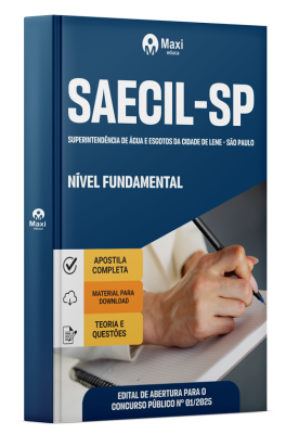 Apostila SAECIL 2025 - Nível Fundamental: Agente Operacional, Oficial De Manutenção, Operador De Equipamentos, Operador De Redes