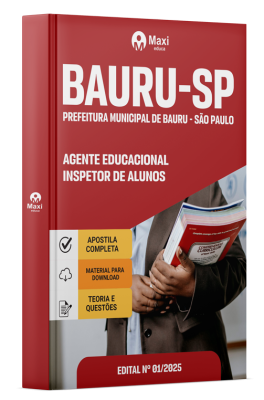 Apostila Prefeitura de Bauru-SP 2026 - Agente Educacional - Inspetor de Alunos
