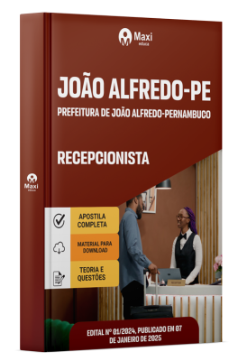 Apostila Prefeitura de João Alfredo - PE 2025 - Recepcionista
