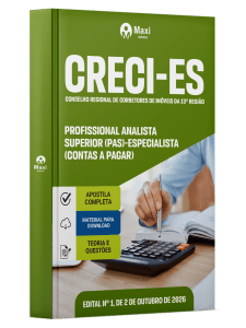 Apostila CRECI-ES 2026 - Profissional Analista Superior (PAS)-Especialista (Contas a Pagar)