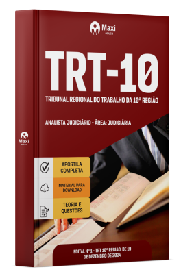 Apostila TRT-10  2024 - Analista Judiciário - Área: Judiciária