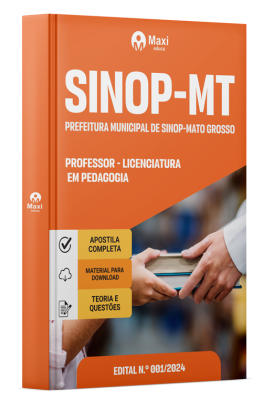 Apostila Prefeitura de Sinop-MT 2024 - Professor - Licenciatura em Pedagogia