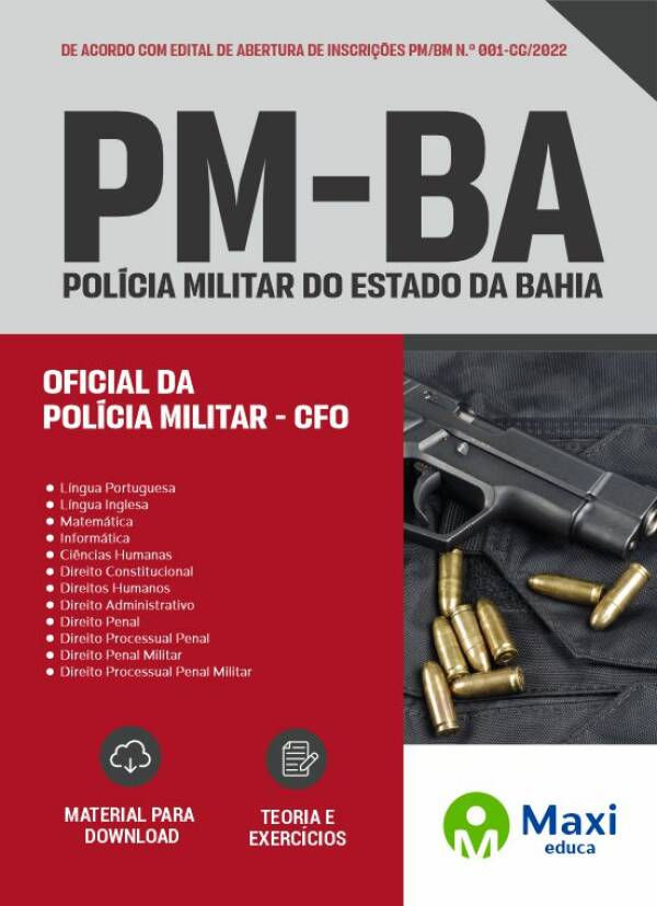 Apostila PM-BA em PDF - Oficial da Polícia Militar - CFO