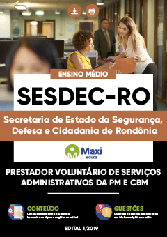 Apostila Digital em PDF da Secretaria de Estado da Segurança, Defesa e Cidadania de Rondônia - SESDEC-RO