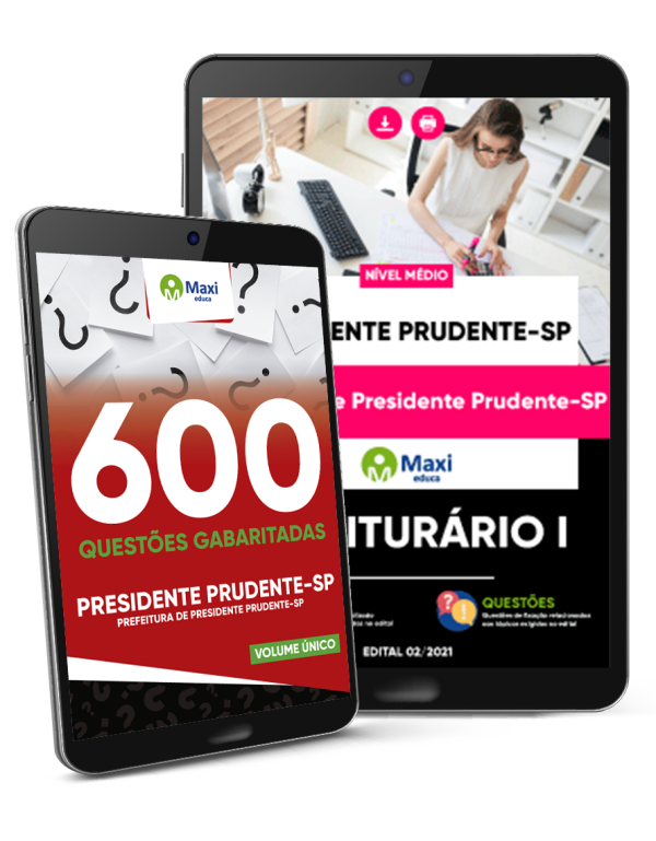 Apostila Digital em PDF + 600 Questões Gabaritadas - Combo Presidente Prudente - Escriturário I