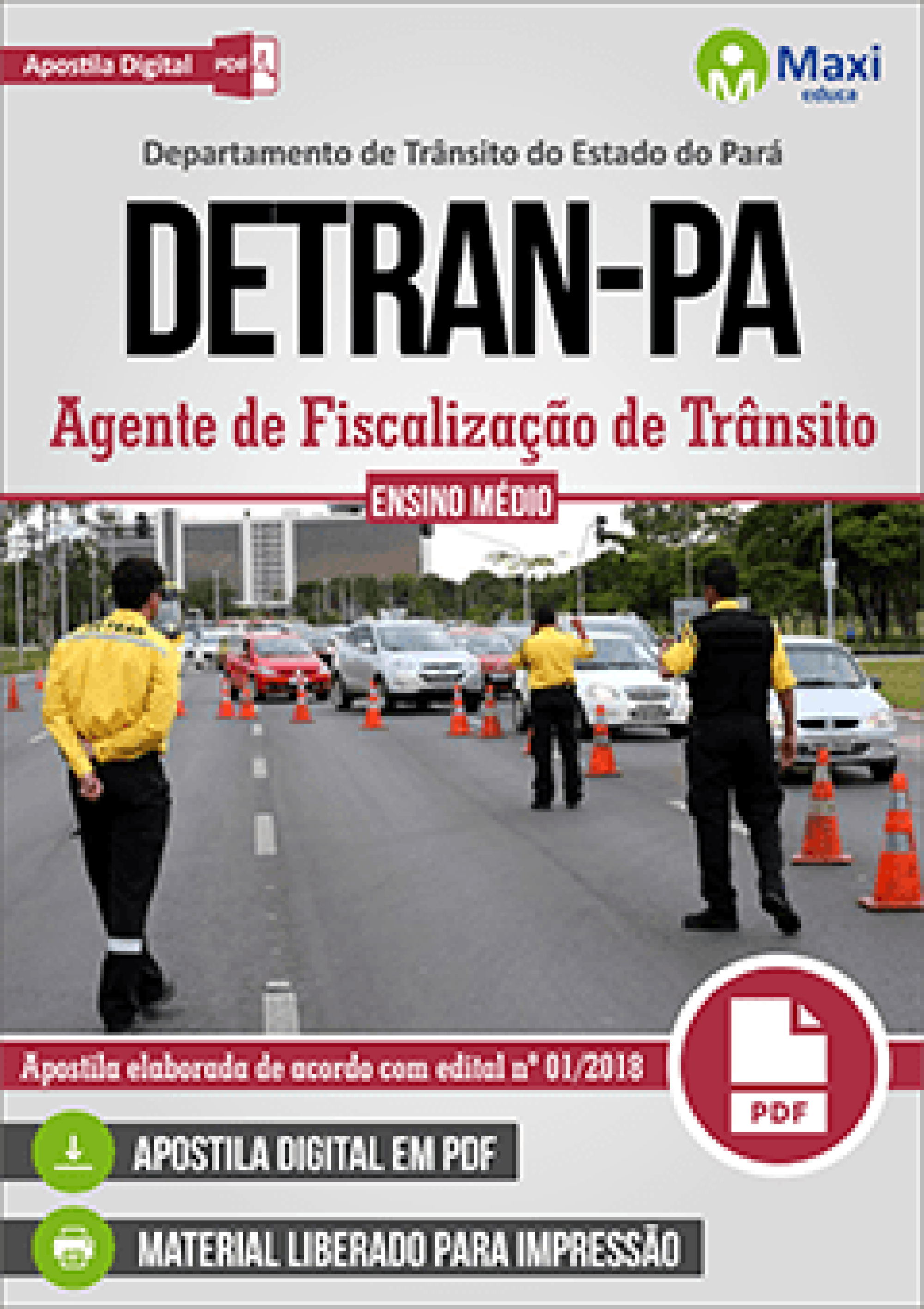 Capa - Apostila Digital em PDF do Departamento de Trânsito do Estado do Pará - DETRAN-PA - Agente de Fiscalização de Trânsito