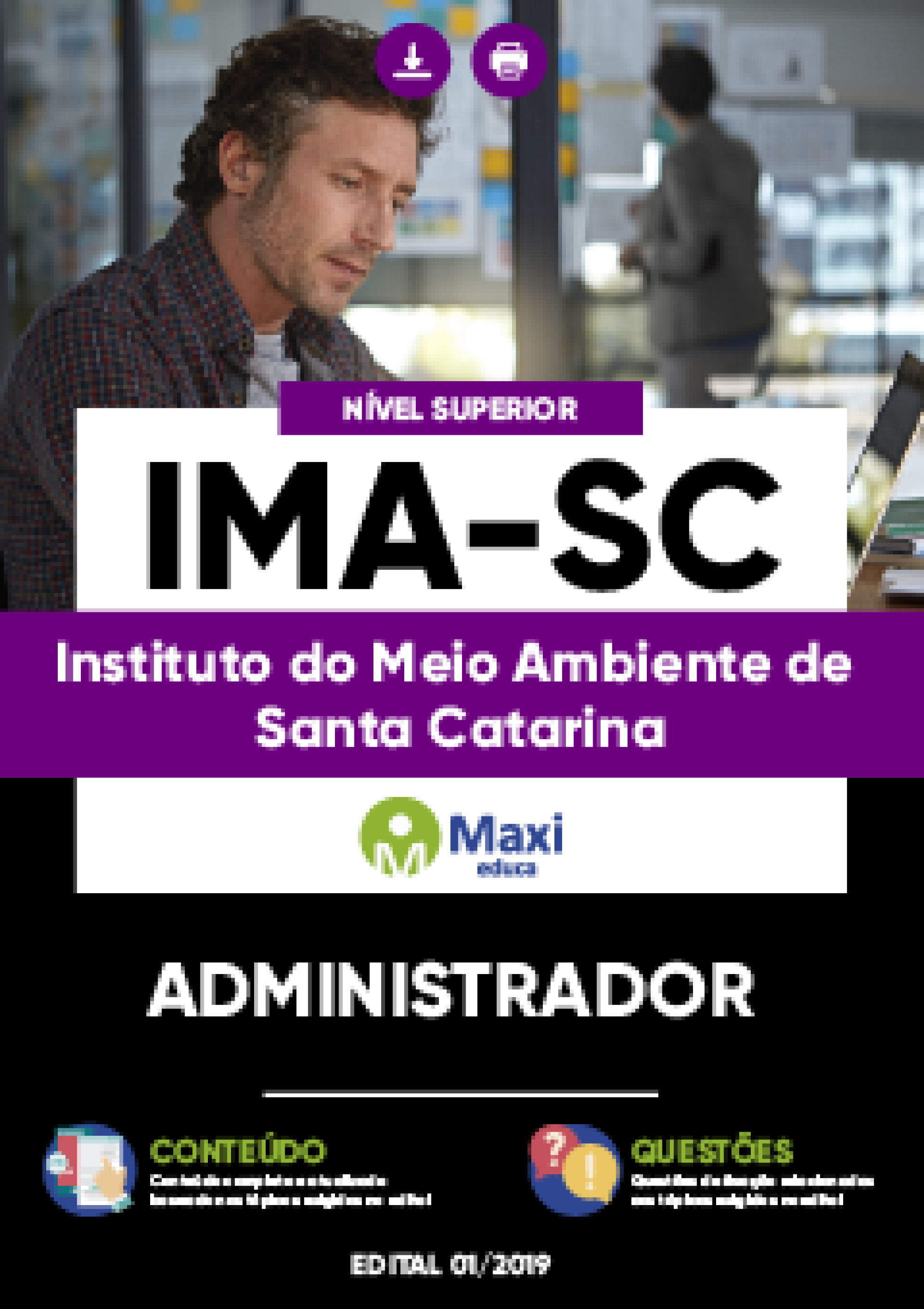 Capa - Apostila Digital em PDF do Instituto do Meio Ambiente de Santa Catarina - IMA-SC - Administrador